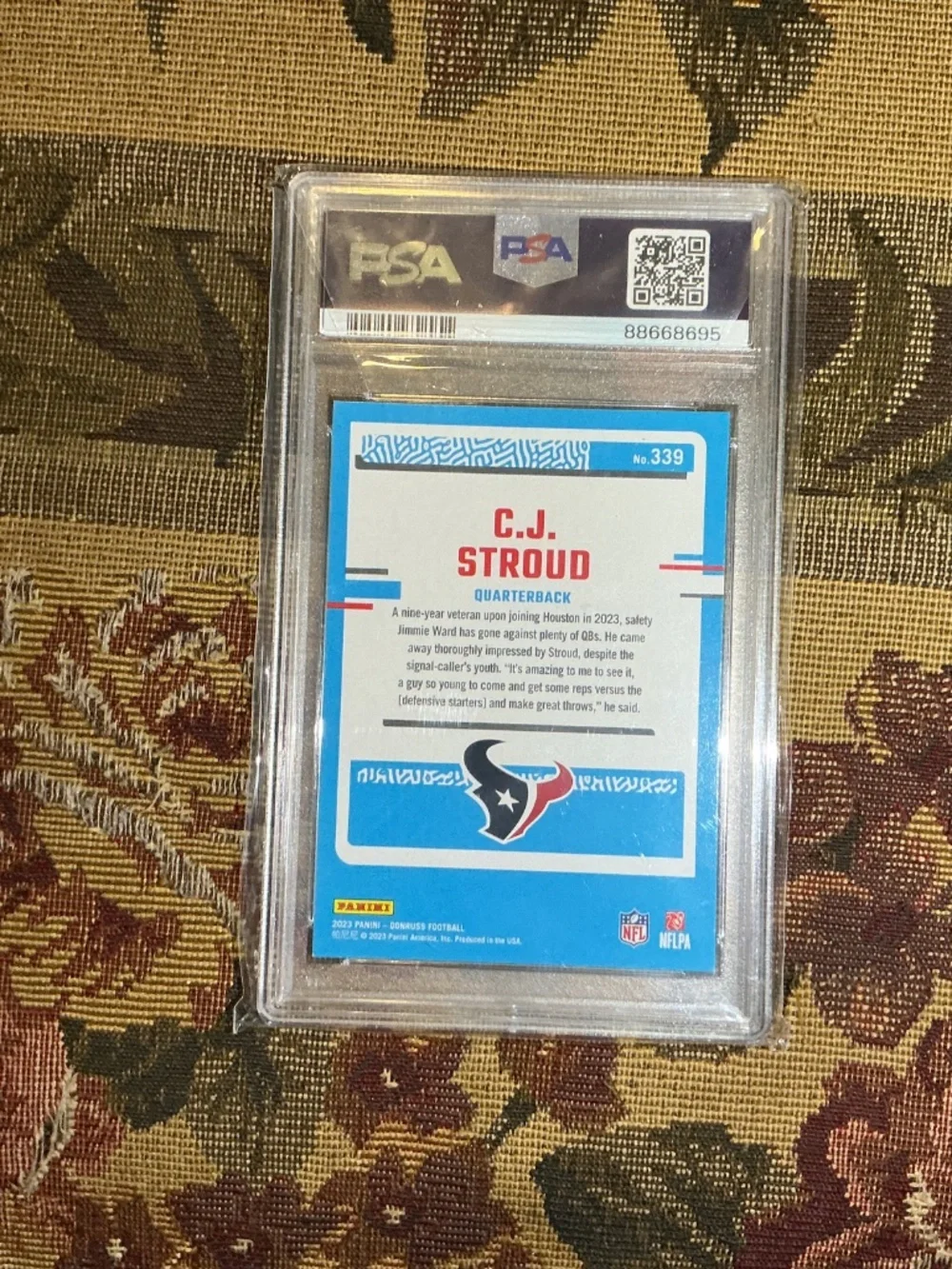2023 Donruss Rated Rookie #339 CJ Stroud Graded NFL Card PSA MINT 9